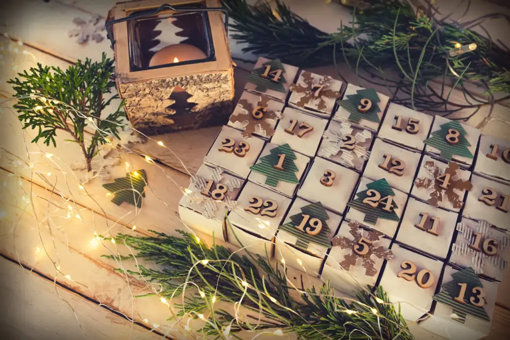 Homemade Advent Calendar Made Of Cardboard