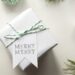 A white Christmas gift box