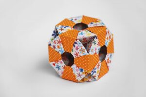 orange folded paper 