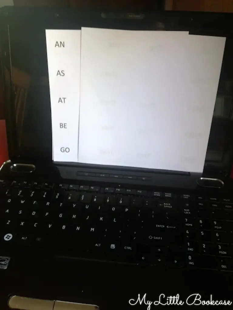 Printed Letters on a Laptop
